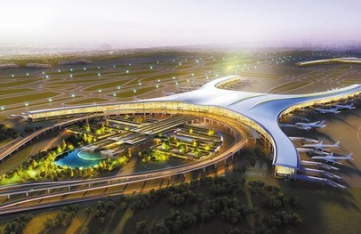 重庆江北机场东航站区及第三跑道 河山案例